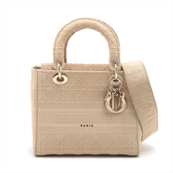 Christian Dior Cannage Lady Dior Handbag Beige - Picture 1 of 14